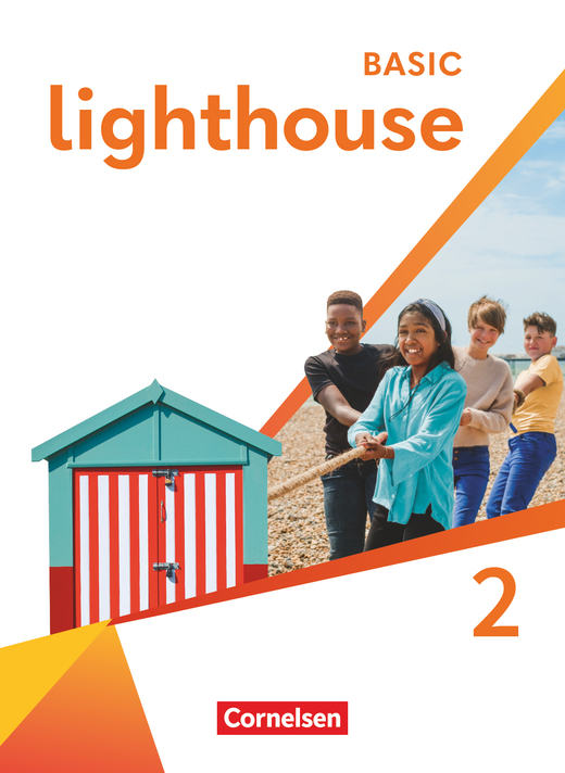 Cover of 'BASIC lighthouse 2' textbook by Olivia Wintgens, published by Cornelsen.